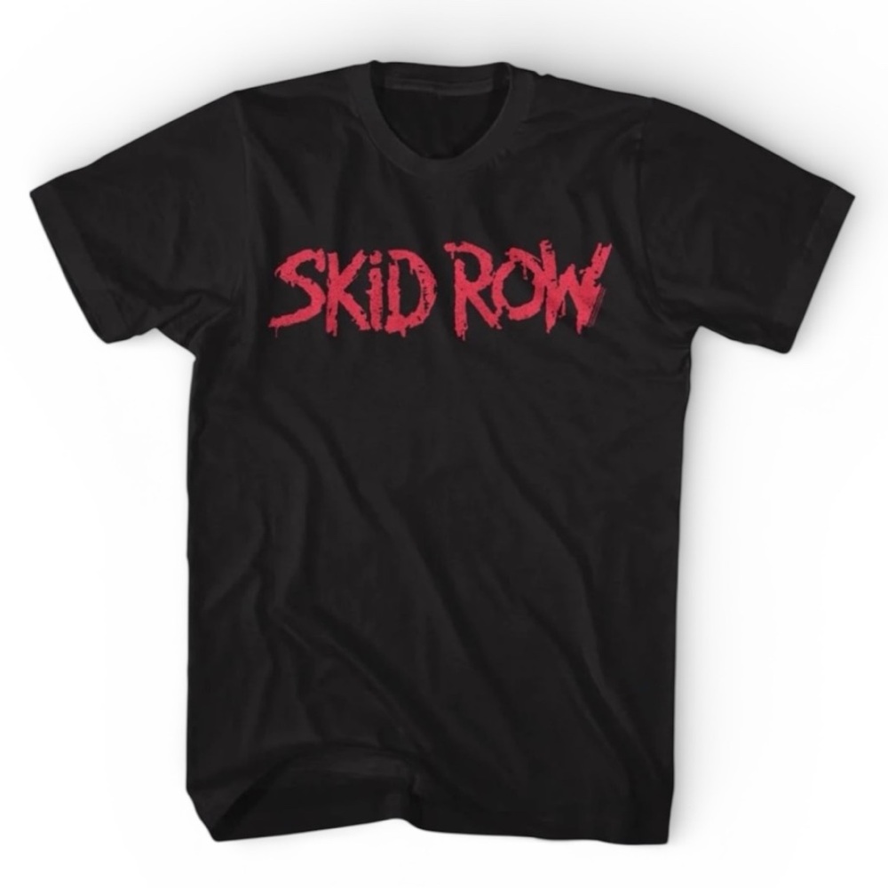 Skid Row NWT Red Logo Black Band Tee Shirt Rock Metal Unisex
